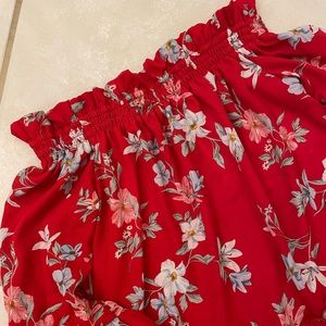 H&M pleasant red color floral top. Size S.